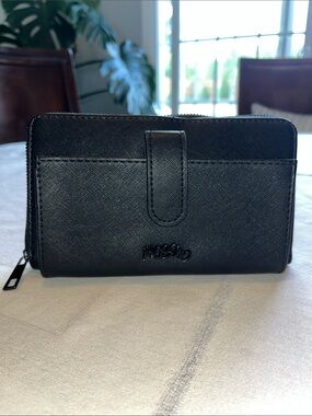 Mossimo Supply Co. Zip- Around Black Wallet With Exterior Cell Phone Pocket